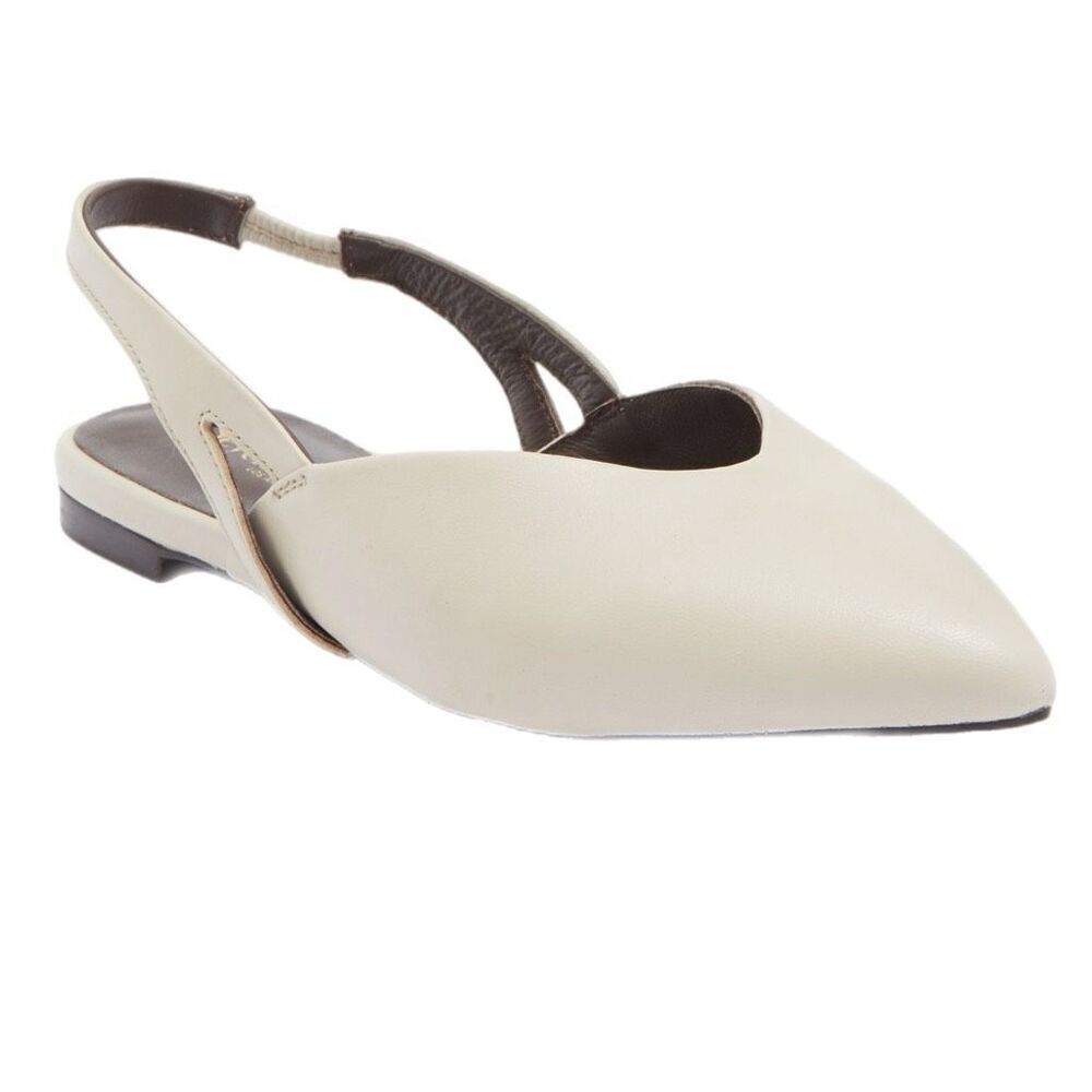 NWT Seychelles “good girl” leather sling back flat in ivory size 8